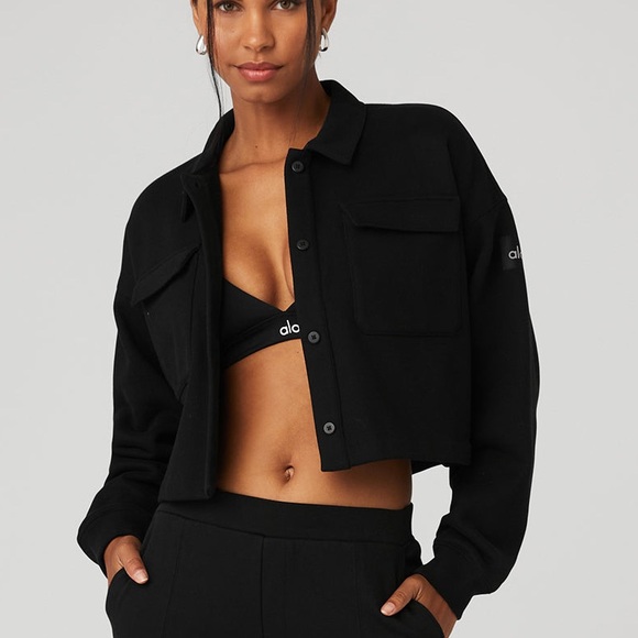 Alo Renown Cropped Button-Up Pullover - Picture 1 of 5